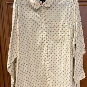 Lands' End Women's Blouse Yellow and Blue 3X